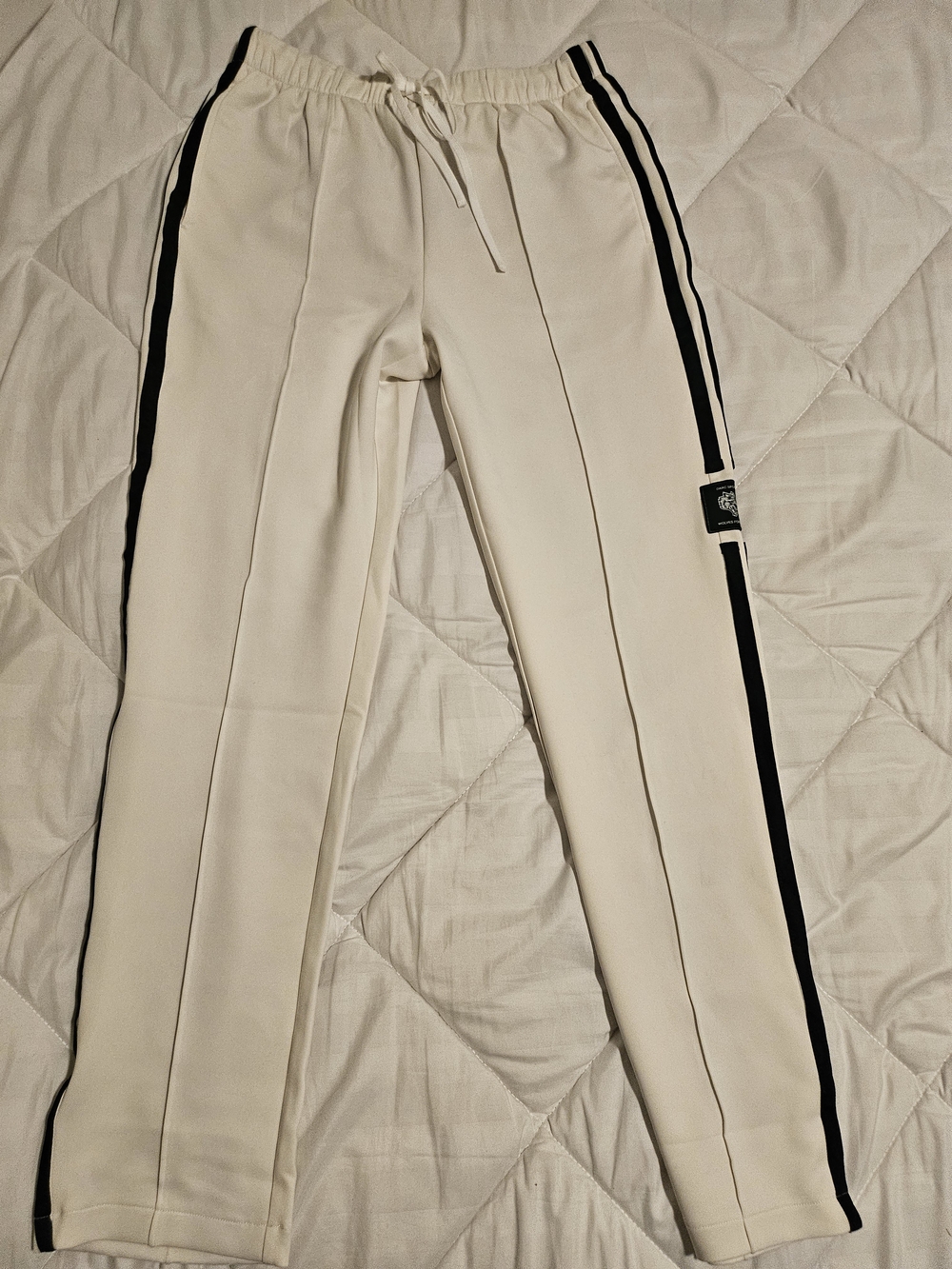Darc Sport Cream Joggers with Green Side Stripes